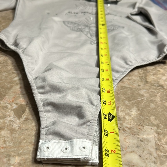 NWT Manière de voir,grey bodysuit graffiti embellished,alien,astrology , grunge - Picture 13 of 14